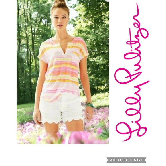 Lilly Pulitzer Linen striped top - Picture 1 of 1